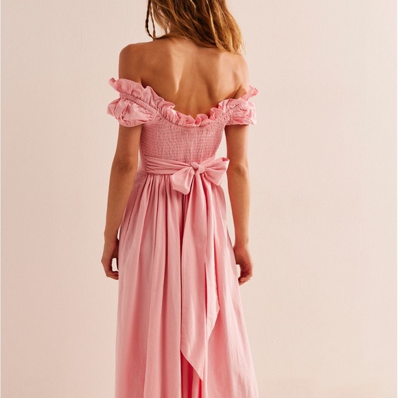 Free People Pink Something Special Midi Dress 🌱100% Cotton🌱 NWT🔖 - Picture 2 of 9